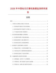 2026年中國鉆石打磨機數(shù)據(jù)監(jiān)測研究報告