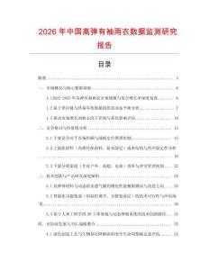 2026年中國高彈有袖雨衣數據監測研究報告