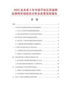 2025及未來5年中國平紋壓花錳鋼絲篩網市場現狀分析及前景預測報告