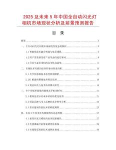 2025及未來5年中國全自動閃光燈相機(jī)市場現(xiàn)狀分析及前景預(yù)測報告