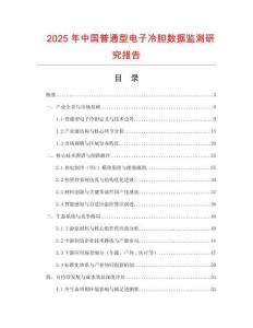 2025年中國普通型電子冷膽數據監測研究報告