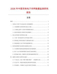 2026年中國雙鉤電子吊秤數據監測研究報告