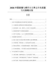 2026中國直播電商行業競爭態勢與流量變現策略報告