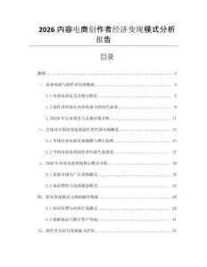 2026內容電商創作者經濟變現模式分析報告