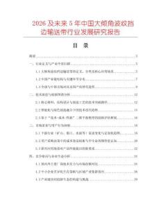 2026及未來(lái)5年中國(guó)大傾角波紋擋邊輸送帶行業(yè)發(fā)展研究報(bào)告