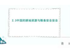 中國的耕地資源與糧食安全課件2025-2026學年高中地理人教版選擇性必修3