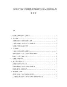 2025航空航天領(lǐng)域技術(shù)革新研究及行業(yè)投資機(jī)會(huì)策略解讀