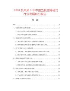 2026及未來5年中國氙航空障礙燈行業發展研究報告