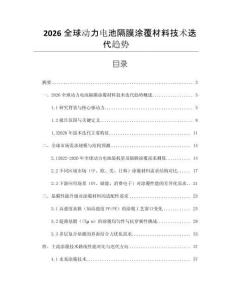 2026全球動力電池隔膜涂覆材料技術迭代趨勢