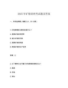 2025年礦粉清理考試題及答案