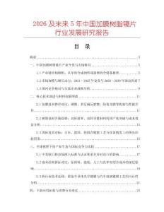 2026及未來5年中國加膜樹脂鏡片行業發展研究報告