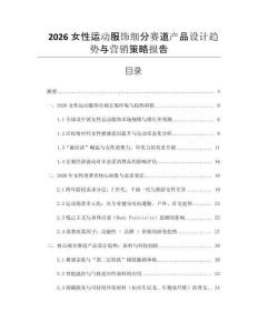 2026女性運動服飾細分賽道產品設計趨勢與營銷策略報告