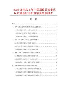 2025及未來5年中國雙路無線麥克風市場現狀分析及前景預測報告