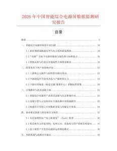 2026年中國智能綜合電源屏數(shù)據(jù)監(jiān)測研究報告