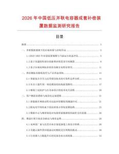 2026年中國低壓并聯(lián)電容器成套補償裝置數(shù)據(jù)監(jiān)測研究報告