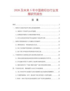 2026及未來5年中國俯仰臺行業(yè)發(fā)展研究報告