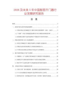 2026及未來5年中國耐思開門器行業發展研究報告