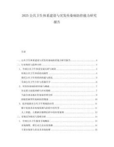 2025公共衛生體系建設與突發傳染病防控能力研究報告