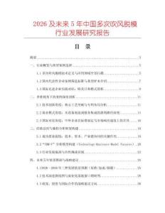 2026及未來(lái)5年中國(guó)多次吹風(fēng)脫模行業(yè)發(fā)展研究報(bào)告
