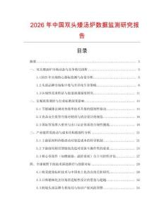 2026年中國雙頭矮湯爐數(shù)據(jù)監(jiān)測研究報告