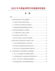 2025年中國壘球網(wǎng)市場調(diào)查研究報告