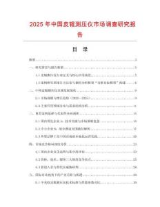 2025年中國皮輥測壓儀市場調查研究報告