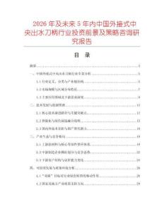 2026年及未來5年內中國外接式中央出水刀柄行業投資前景及策略咨詢研究報告