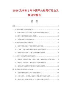2026及未來5年中國平頭鉆尾釘行業發展研究報告