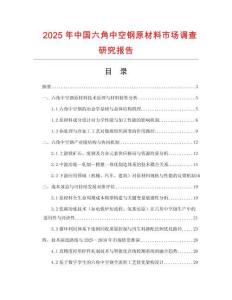 2025年中國六角中空鋼原材料市場調查研究報告