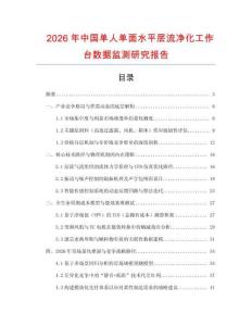 2026年中國單人單面水平層流凈化工作臺數據監測研究報告