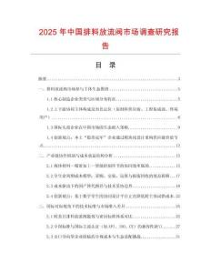 2025年中國排料放流閥市場調查研究報告