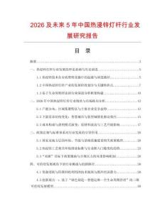 2026及未來(lái)5年中國(guó)熱浸鋅燈桿行業(yè)發(fā)展研究報(bào)告