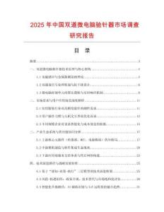 2025年中國雙道微電腦驗針器市場調查研究報告
