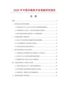 2025年中國吊繩筆市場調查研究報告
