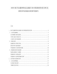 2025航空運輸和海運運輸行業市場現狀供需分析及投資評估規劃分析研究報告