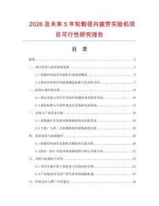 2026及未來5年輪轂徑向疲勞實驗機項目可行性研究報告
