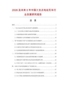 2026及未來(lái)5年中國(guó)三支點(diǎn)電動(dòng)叉車(chē)行業(yè)發(fā)展研究報(bào)告