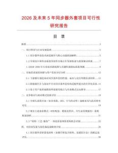 2026及未來5年同步器外套項目可行性研究報告
