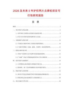 2026及未來5年護欄網片點焊機項目可行性研究報告