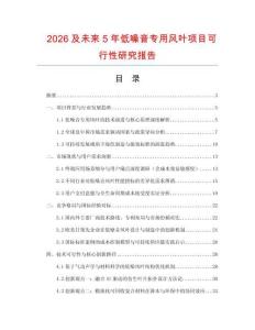 2026及未來5年低噪音專用風葉項目可行性研究報告