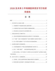 2026及未來5年鎢鋼胚料項目可行性研究報告