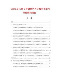 2026及未來5年鍍鉻內外牙接頭項目可行性研究報告