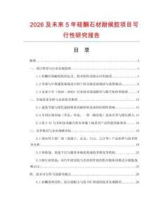 2026及未來5年硅酮石材耐候膠項目可行性研究報告