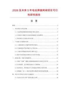 2026及未來5年電動(dòng)焊接閘閥項(xiàng)目可行性研究報(bào)告