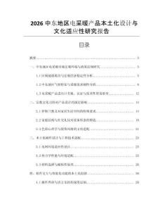 2026中東地區(qū)電采暖產(chǎn)品本土化設(shè)計(jì)與文化適應(yīng)性研究報(bào)告