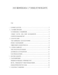 2025榆林煤炭深加工產業鏈技術革新效益研究