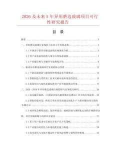 2026及未來5年異形磨邊玻璃項目可行性研究報告