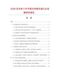 2026及未來5年中國光電管支座行業發展研究報告