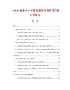 2026及未來5年焊垢清洗劑項目可行性研究報告