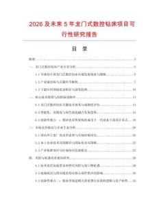 2026及未來5年龍門式數控鉆床項目可行性研究報告